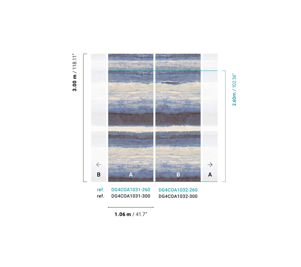 Non-woven wall mural, stripes, DG4COA1031-300, Wall Designs IV, Khroma by Masureel