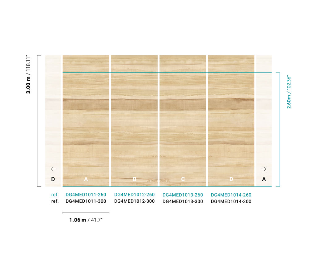 Non-woven wall mural, stripes, DG4MED1013-260, Wall Designs IV, Khroma by Masureel