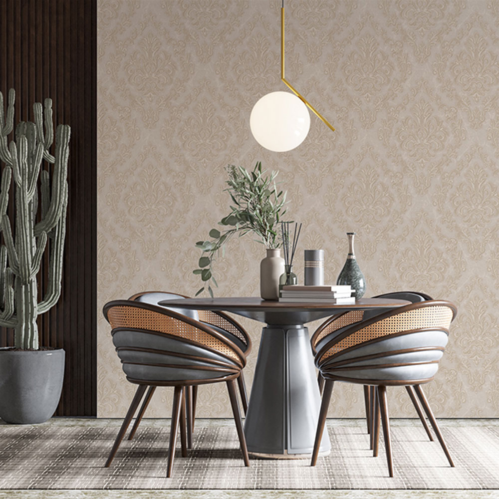 Baroque non-woven wallpaper, beige, 1405-3, Dante, AdaWall