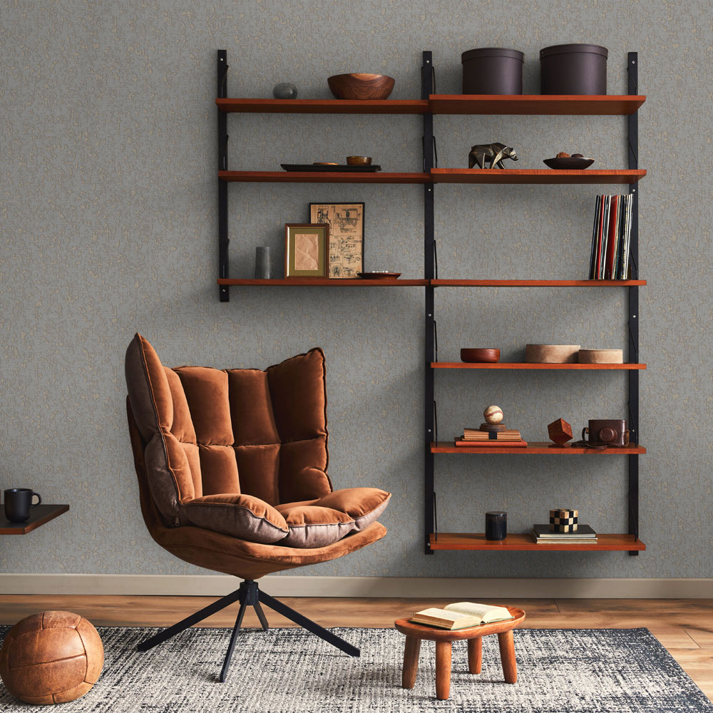 Luxury non-woven wallpaper, gray, fabric imitation, 1410-6, Dante, AdaWall