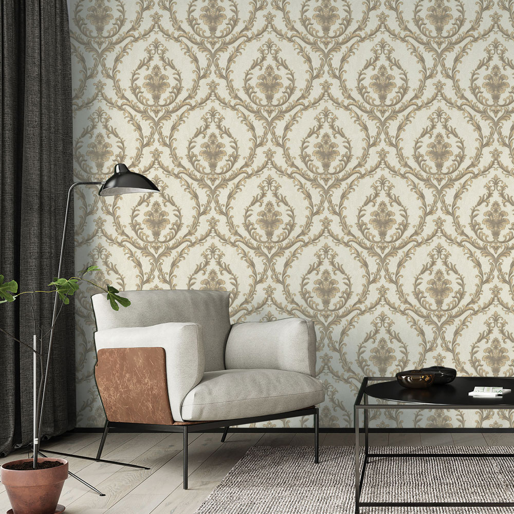 Baroque non-woven wallpaper, beige, 1401-6, Dante, AdaWall