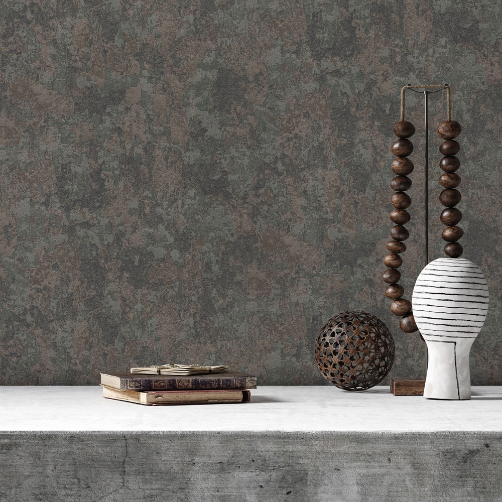 Non-woven wallpaper, brown,  stucco, plaster, 1513-5, Vera, AdaWall