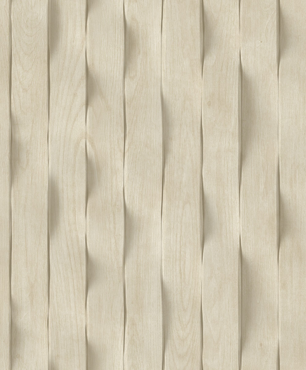 3D wallpaper, beige, wood paneling imitation, M75607, Brut, Ugépa
