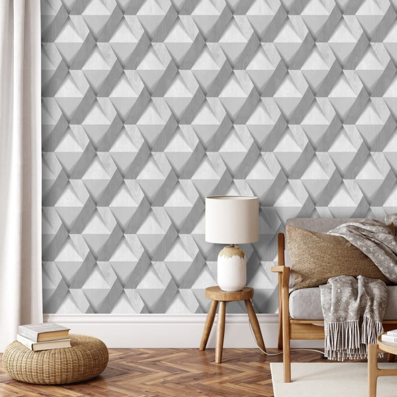 Non-woven wallpaper, grey, wood paneling imitation, M69199D, Nomade, Ugépa