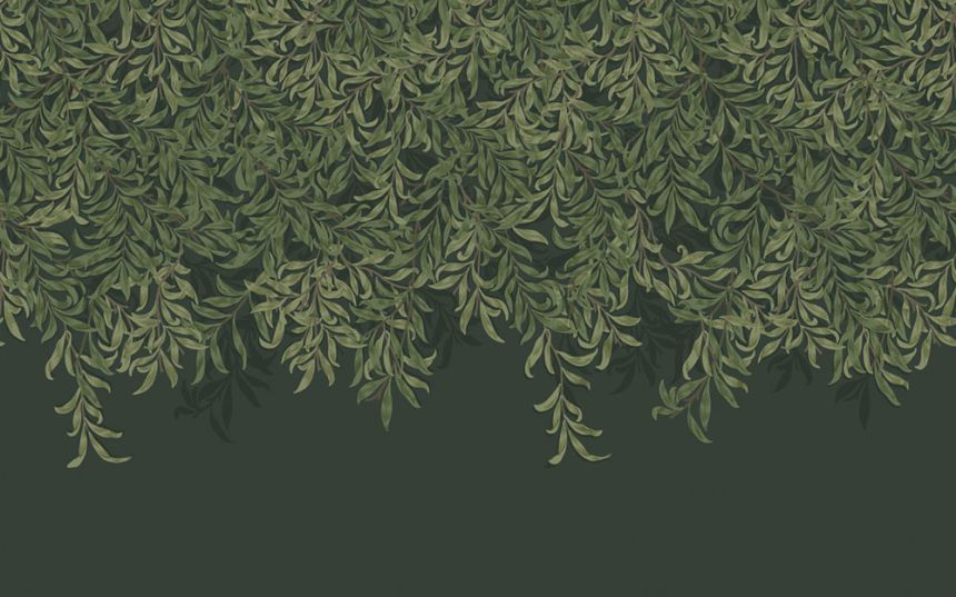 Non-woven wall mural, green, branches, leaves, 125391, William Morris At Home
