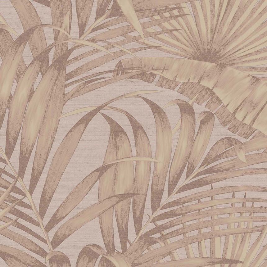 Luxurious non-woven wallpaper, brown-gold, leaves, 42204, Aura, Cristiana Masi by Parato