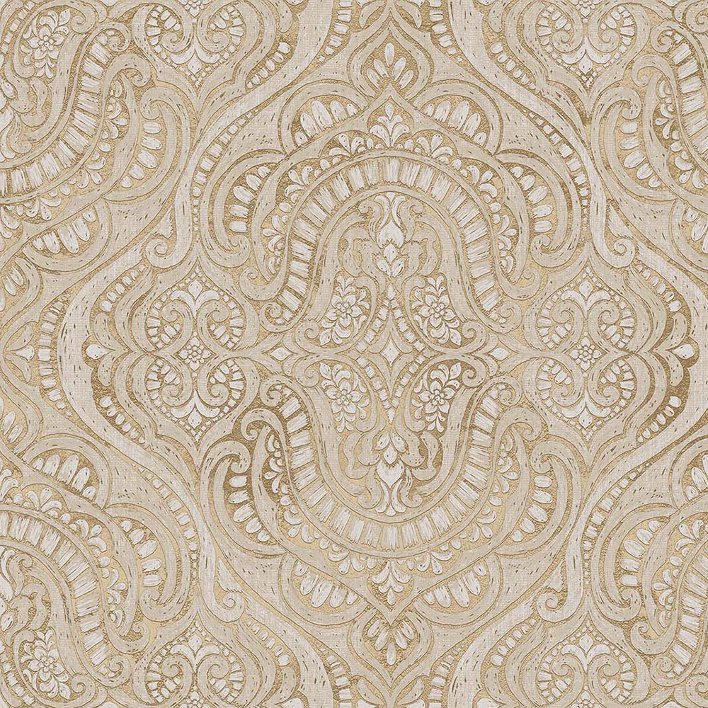 Luxurious non-woven wallpaper, brown-beige, baroque, 42213, Aura, Cristiana Masi by Parato
