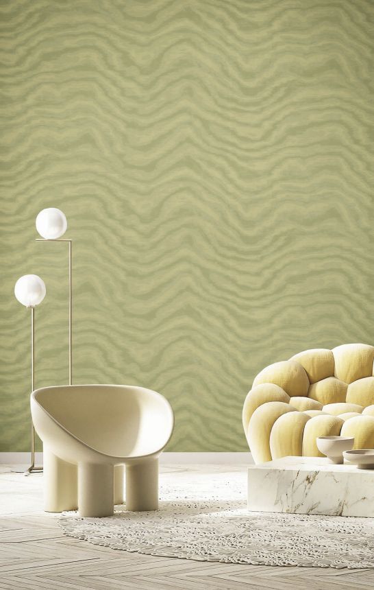Non-woven wallpaper, green, fabric imitation, 42225, Aura, Cristiana Masi by Parato