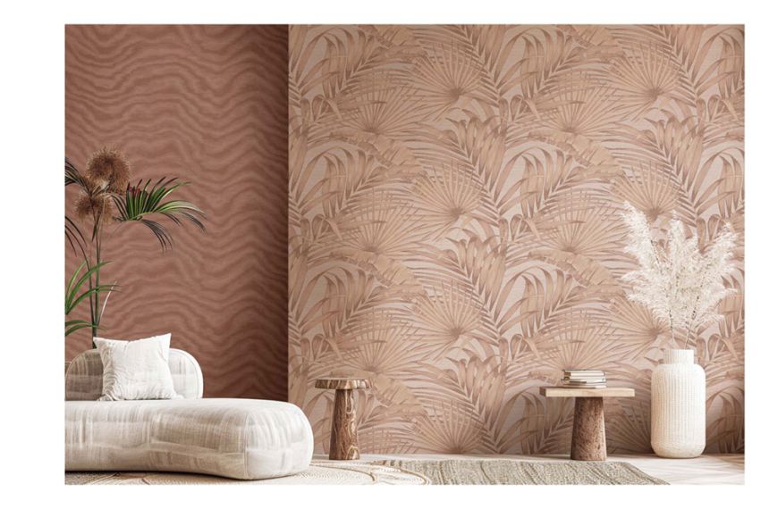 Non-woven wallpaper, brown, fabric imitation, 42228, Aura, Cristiana Masi by Parato