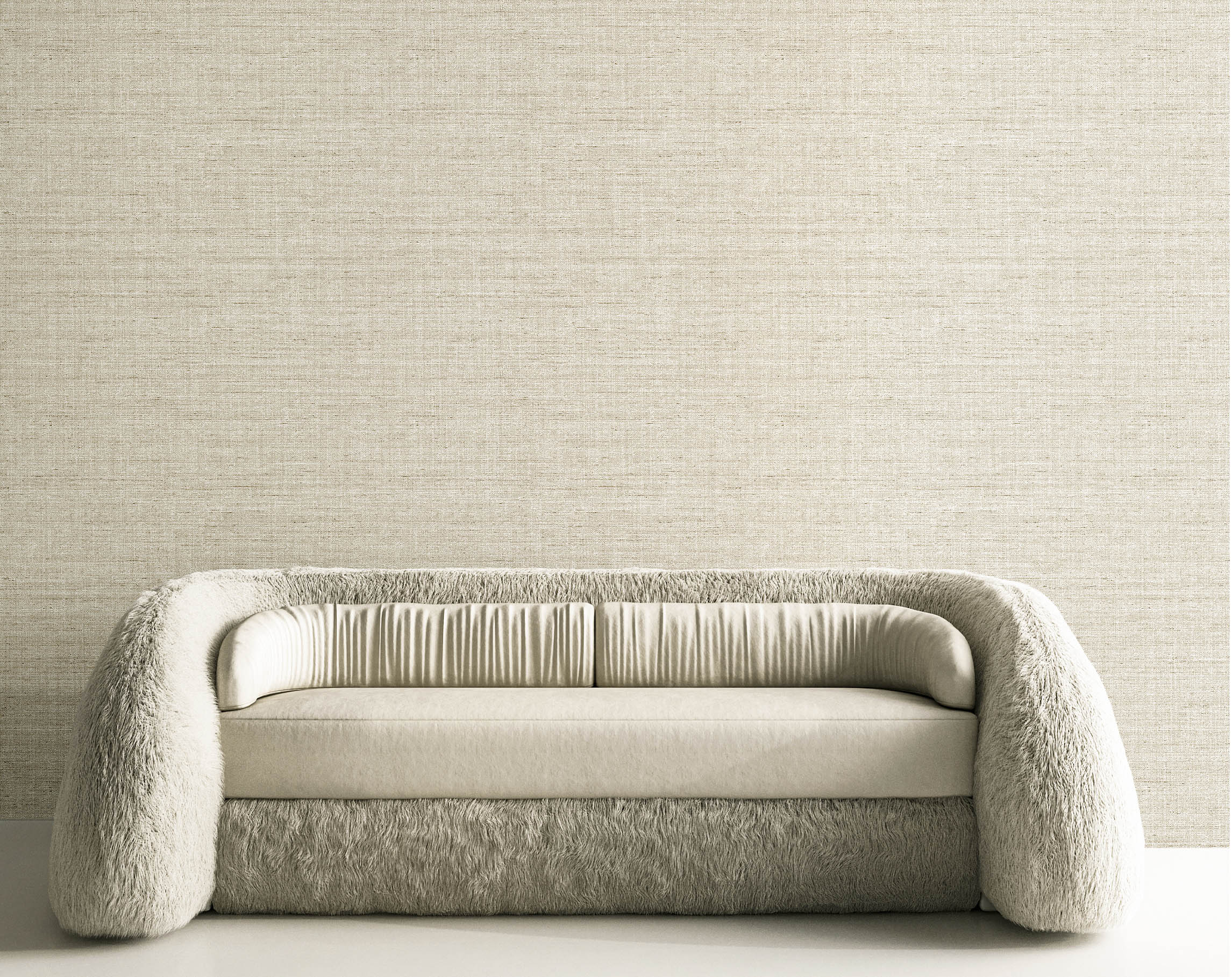 Non-woven wallpaper, grey-cream, fabric imitation, 42261, Aura, Cristiana Masi by Parato