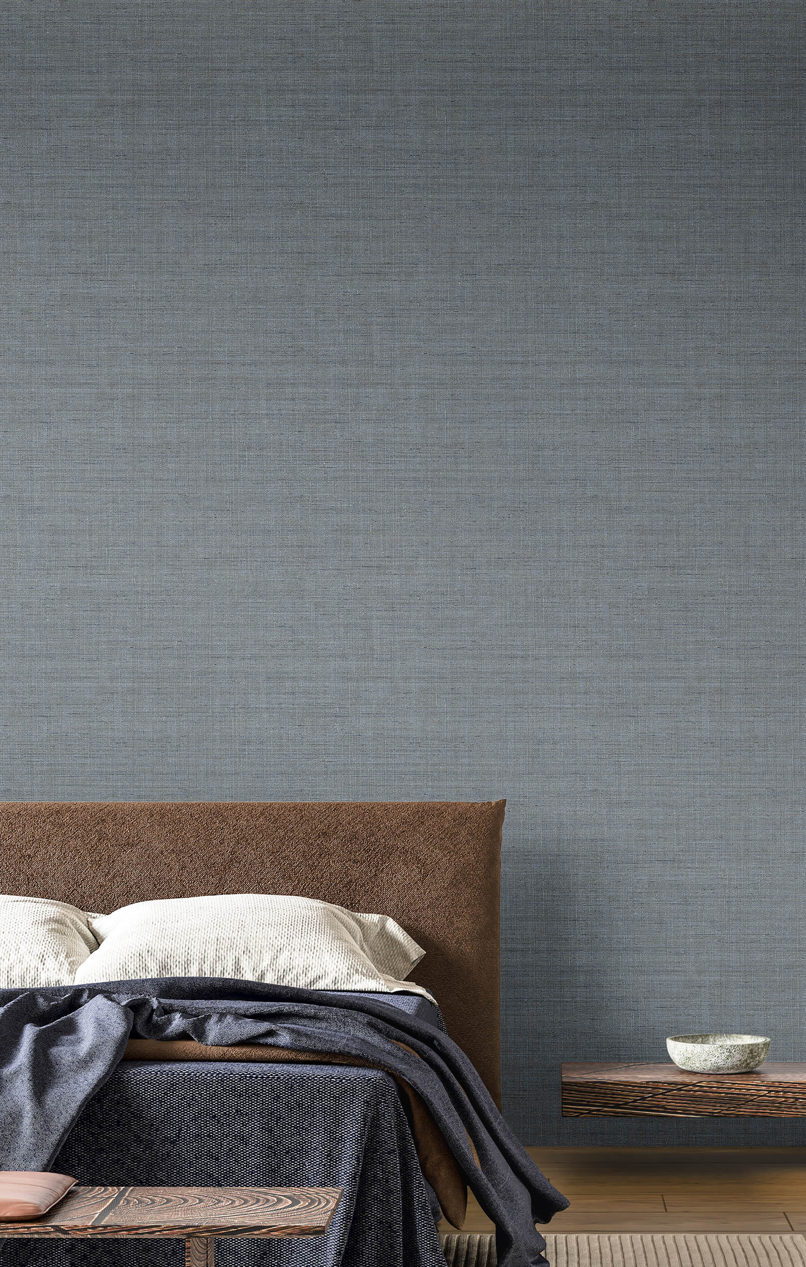 Non-woven wallpaper, blue, fabric imitation, 42266, Aura, Cristiana Masi by Parato