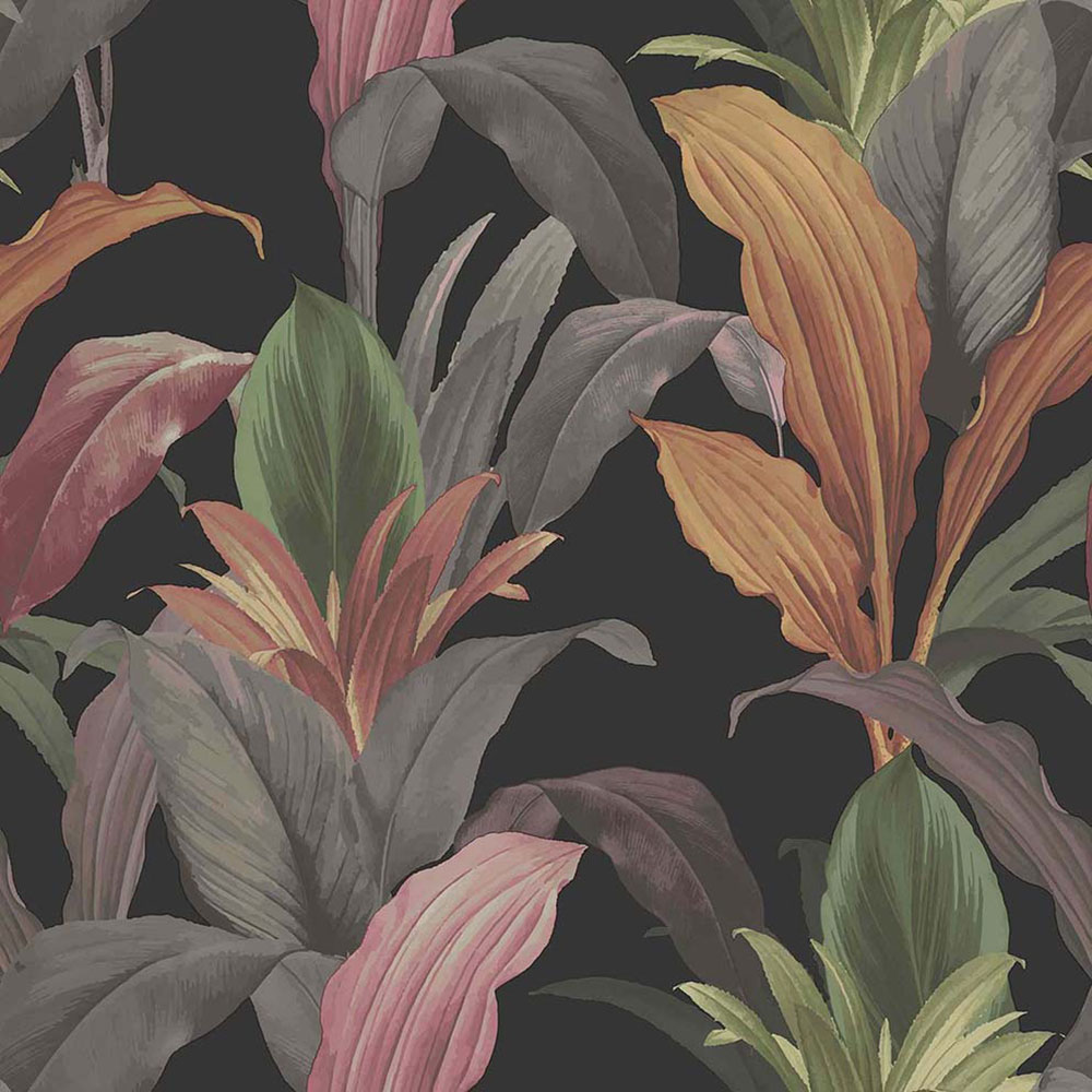 Non-woven wallpaper, black, leaves, 15518, Botany House, Cristiana Masi by Parato