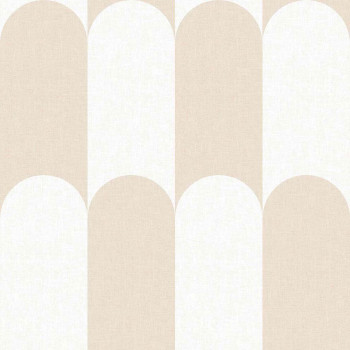 Geometric non-woven wallpaper, beige-white, 15557, Botany House, Cristiana Masi by Parato