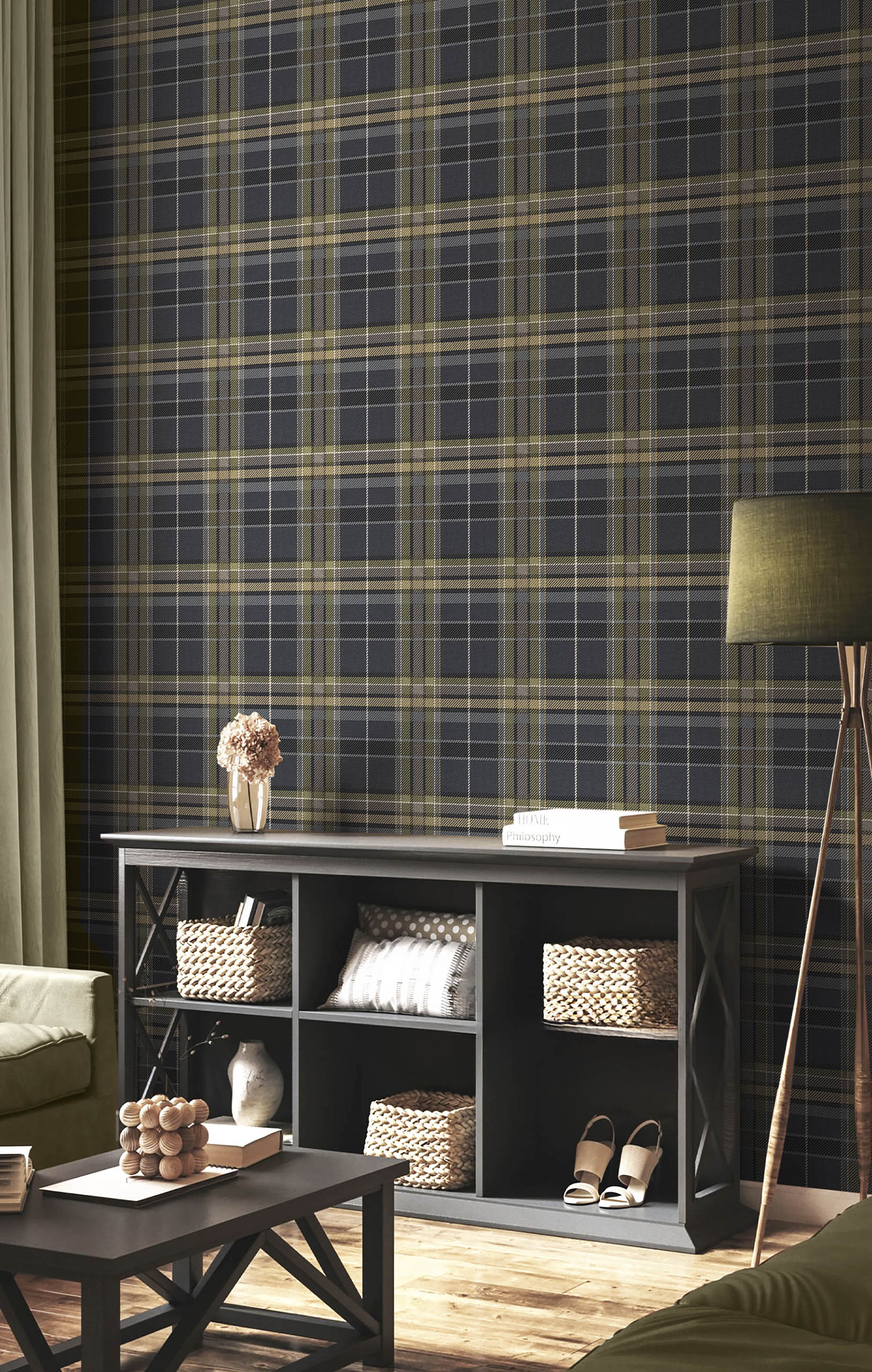 Non-woven wallpaper, blue, fabric imitation, 15579, Botany House, Cristiana Masi by Parato