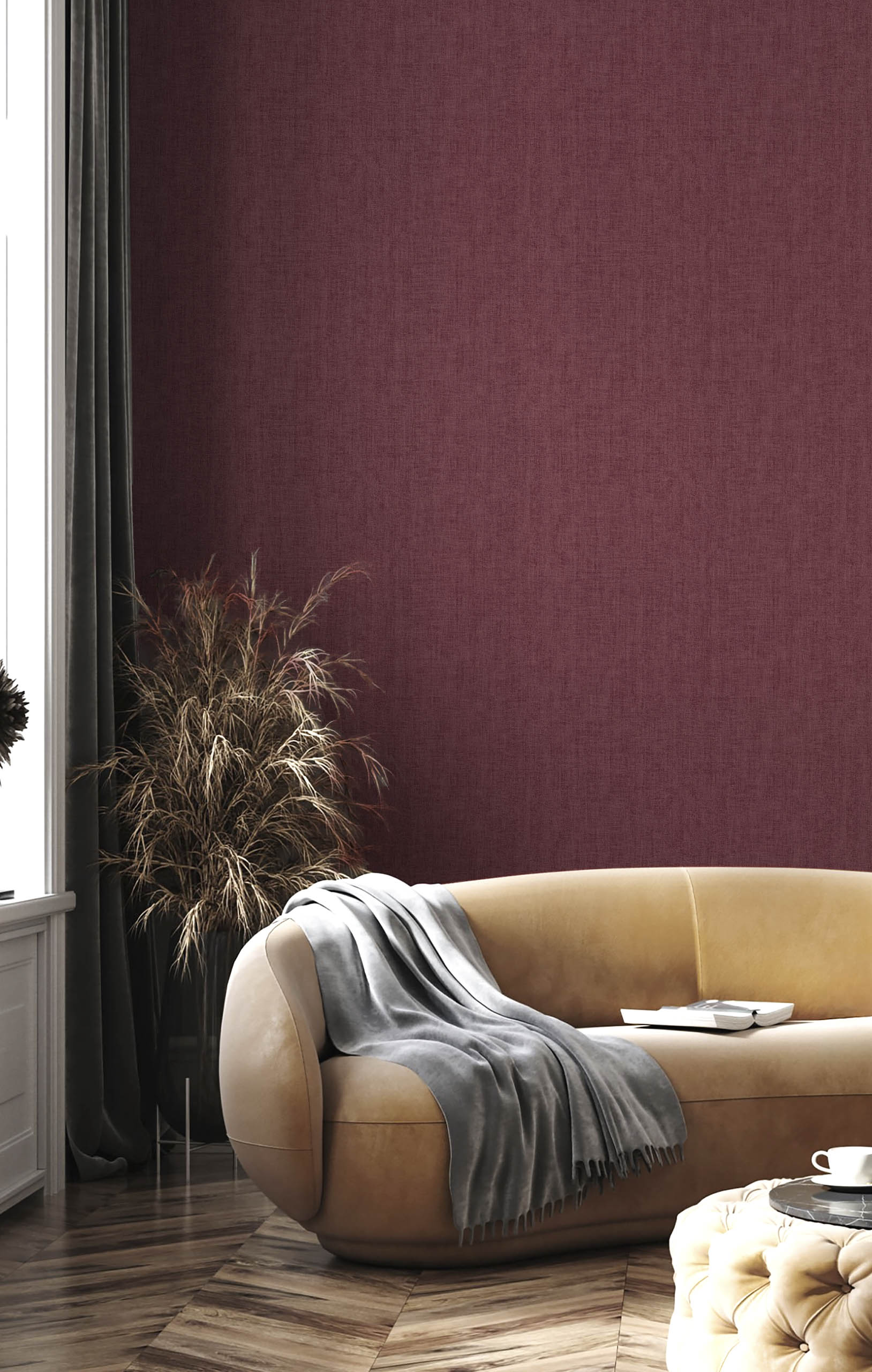 Non-woven wallpaper, pink, fabric imitation, 15584, Botany House, Cristiana Masi by Parato