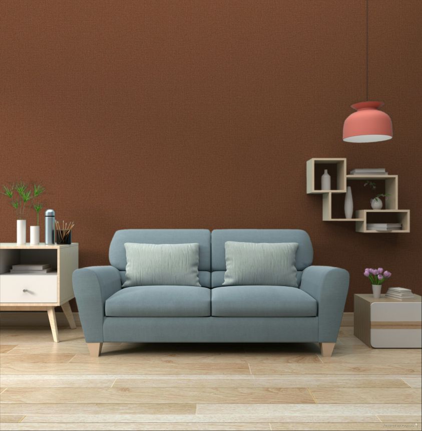 Non-woven wallpaper, red, fabric imitation, 340626, Linen Look, Eijffinger