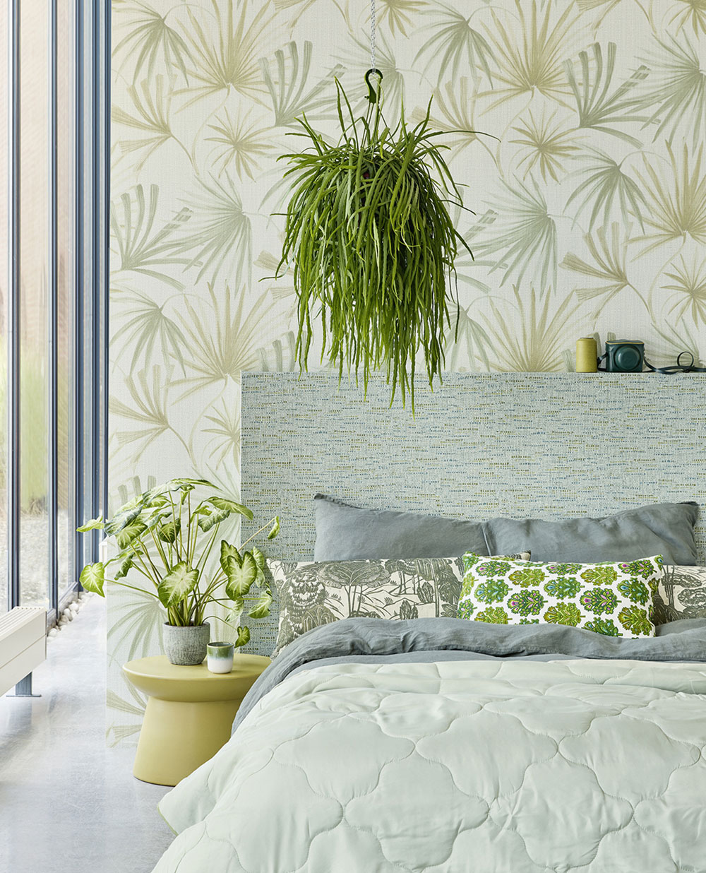 Non-woven wallpaper, green, fabric imitation, 340531, Groovy, Eijffinger