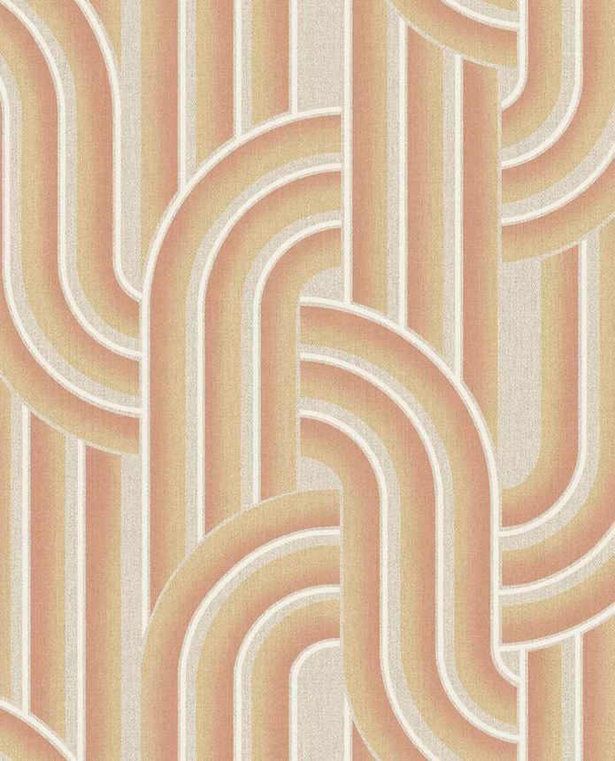Geometric non-woven wallpaper, orange-beige, retro, 340563, Groovy, Eijffinger