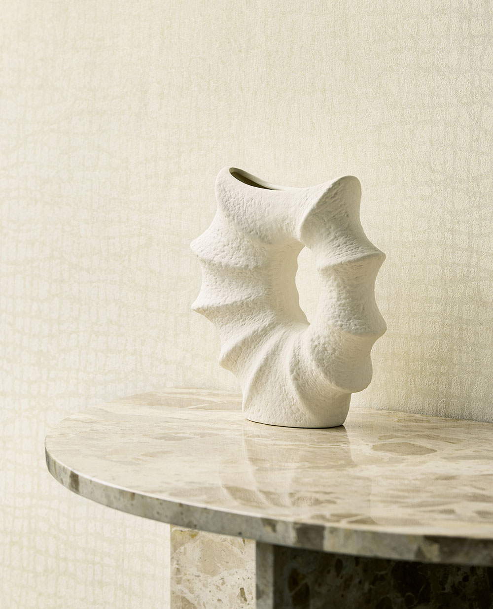 Non-woven wallpaper, cream, texture, 340313, Sensory Eijffinger