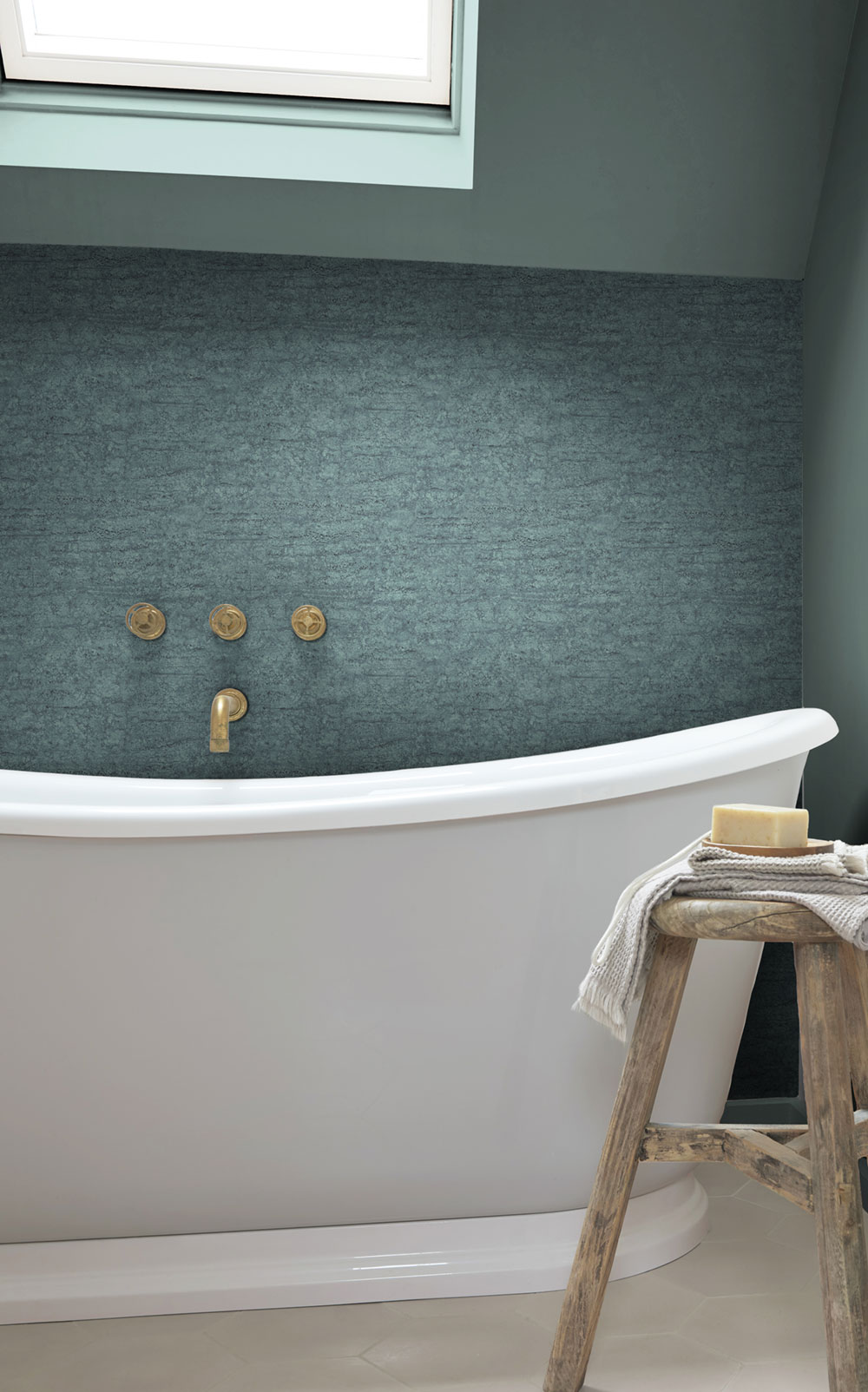 Non-woven wallpaper, turquoise, stone, 124131, Element, Graham Brown Premium