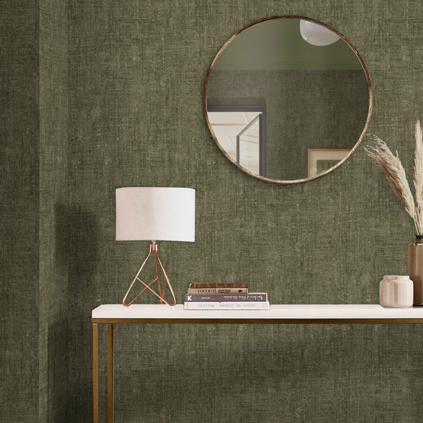 Non-woven wallpaper, green, texture imitation, 124138, Element, Graham Brown Premium