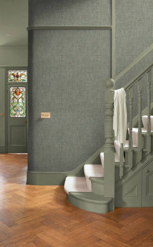 Non-woven wallpaper, green, texture imitation, 124142, Element, Graham Brown Premium