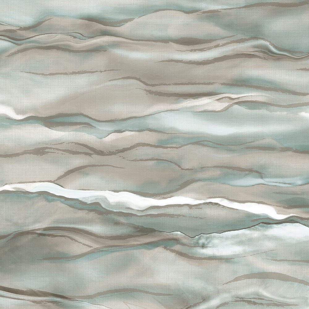 Non-woven wallpaper, grey-green, waves, marble, SA524044, Santa Fe, Design ID