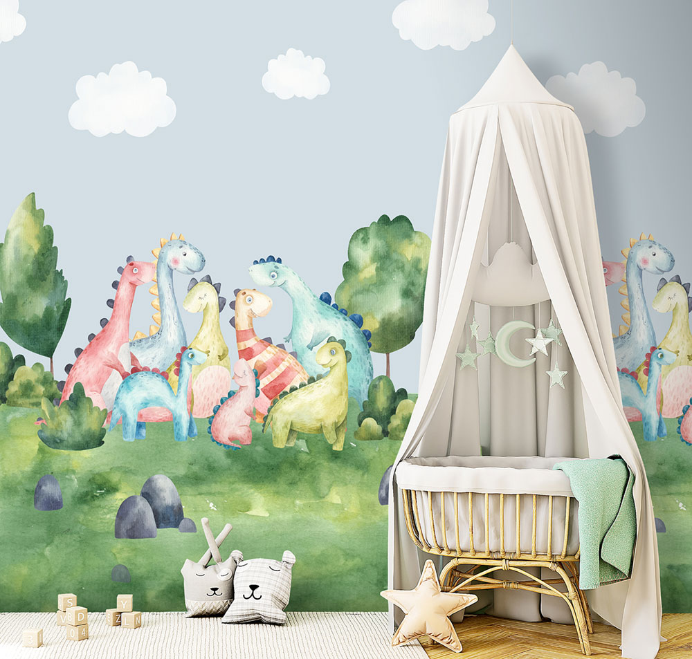 Children's non-woven wall mural, dragons, CW6003-2, Cute Walls, Decoprint