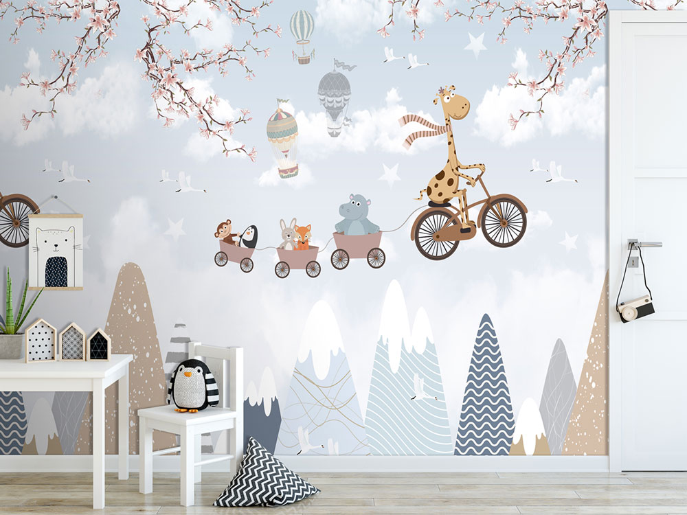 Children's non-woven wall mural, animals, CW6033-1, Cute Walls, Decoprint