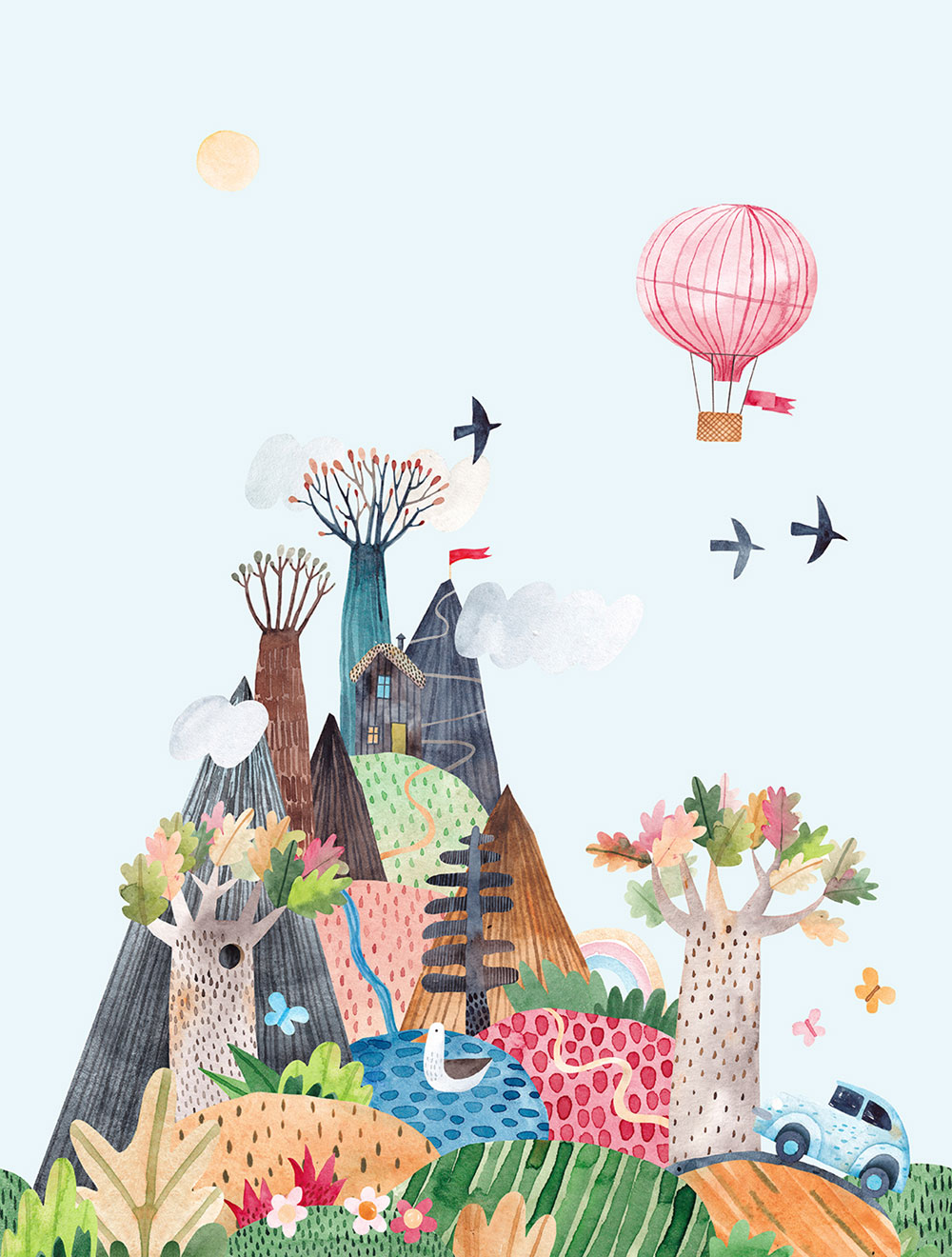 Children's non-woven wall mural, landscape, CW6036-2, Cute Walls, Decoprint