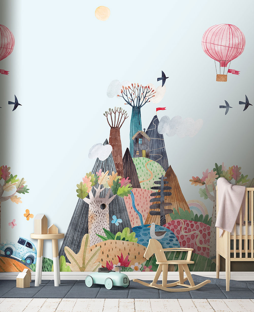 Children's non-woven wall mural, landscape, CW6036-2, Cute Walls, Decoprint