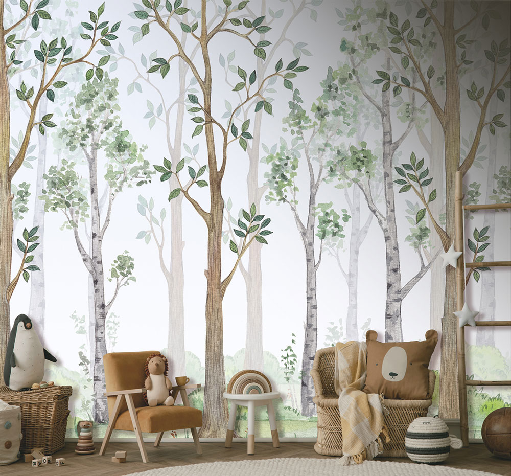 Non-woven wall mural, trees, forest, CW6040-1, Cute Walls, Decoprint