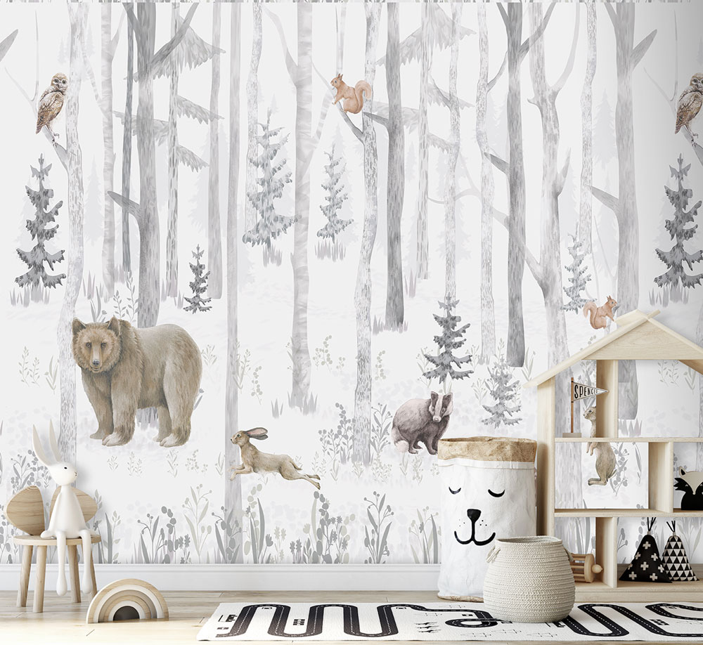 Non-woven wall mural, forest animals, CW6044-1, Cute Walls, Decoprint