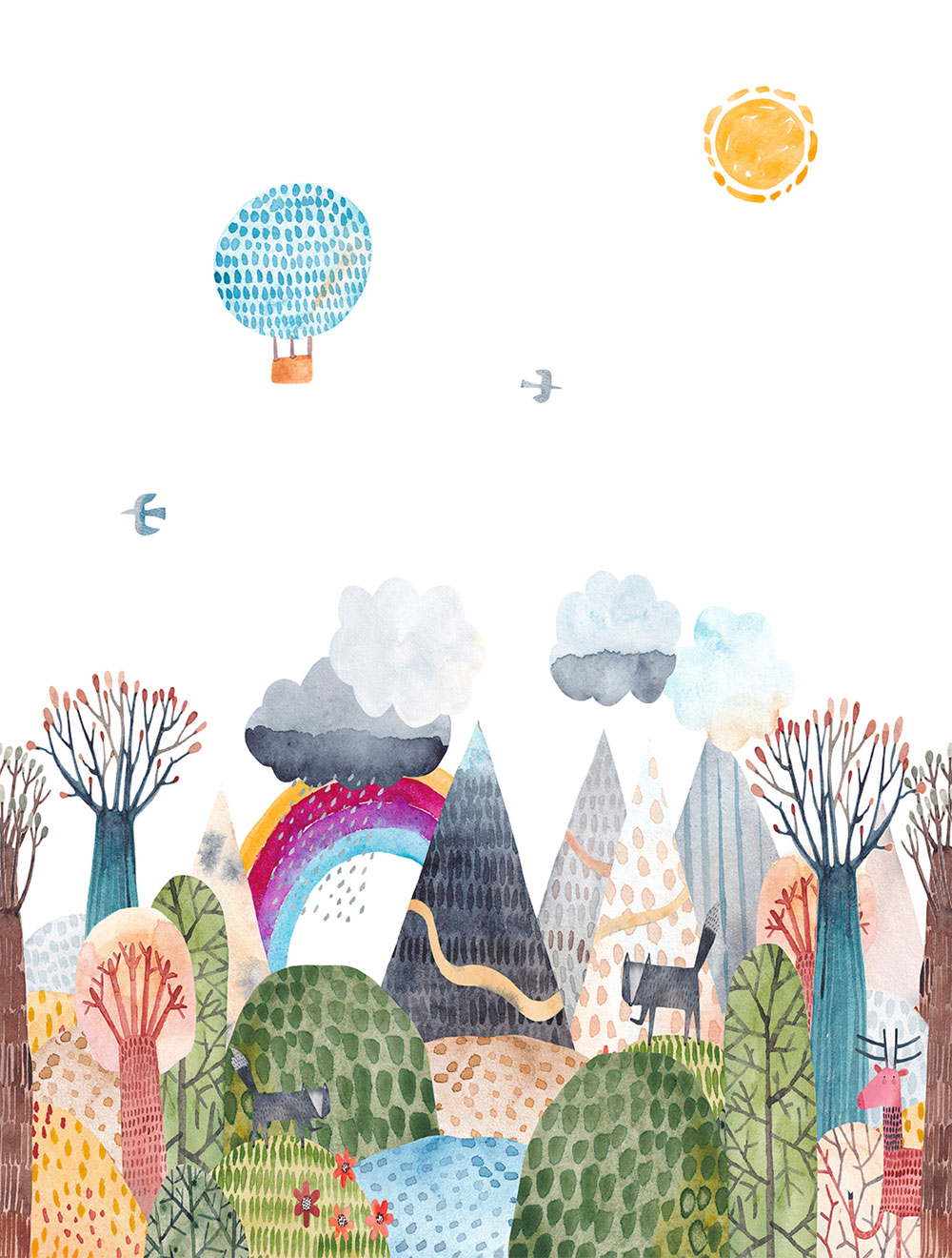 Children's non-woven wall mural, landscape, CW6048-1, Cute Walls, Decoprint