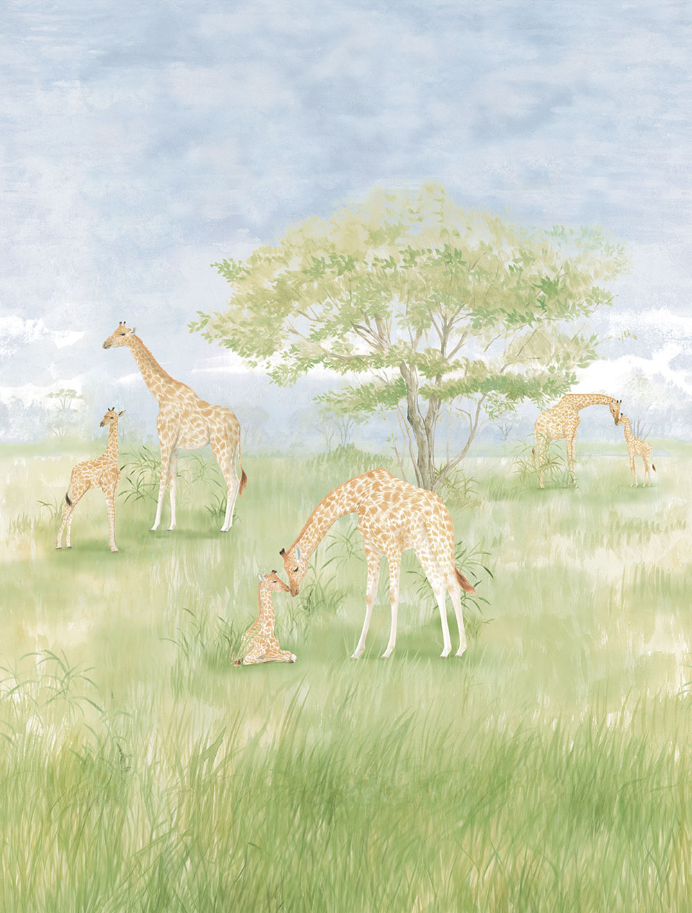 Non-woven wall mural, giraffes, CW6112-2, Cute Walls, Decoprint