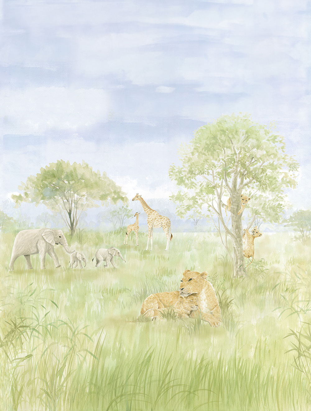 Non-woven wall mural, animals from Africa, CW6113-2, Cute Walls, Decoprint