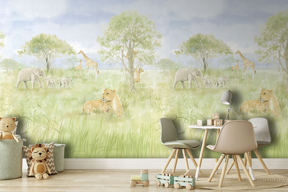 Non-woven wall mural, animals from Africa, CW6113-2, Cute Walls, Decoprint