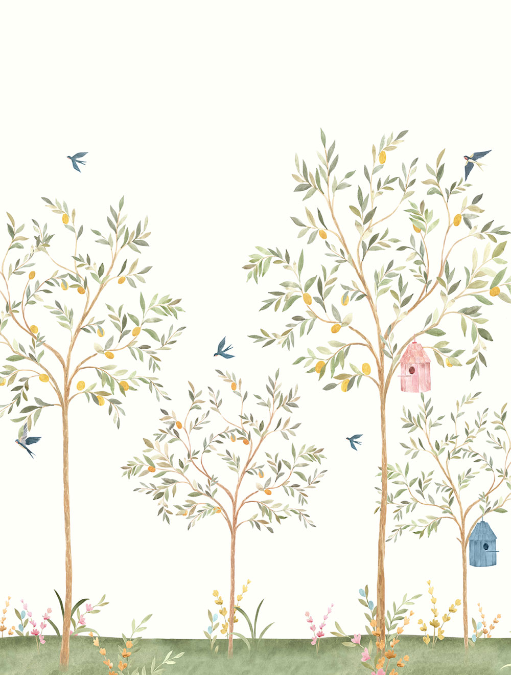 Children's non-woven wall mural, trees, CW6121-2, Cute Walls, Decoprint
