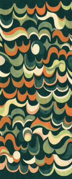 Non-woven wall mural, green, waves, DGRHA1042-300, Rhapsody, Masureel