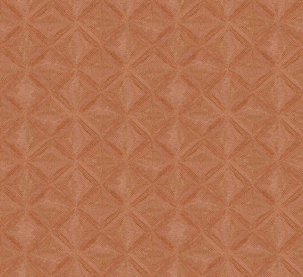 Geometric non-woven wallpaper brown-red, ethno, AMA102, Amani, Masureel