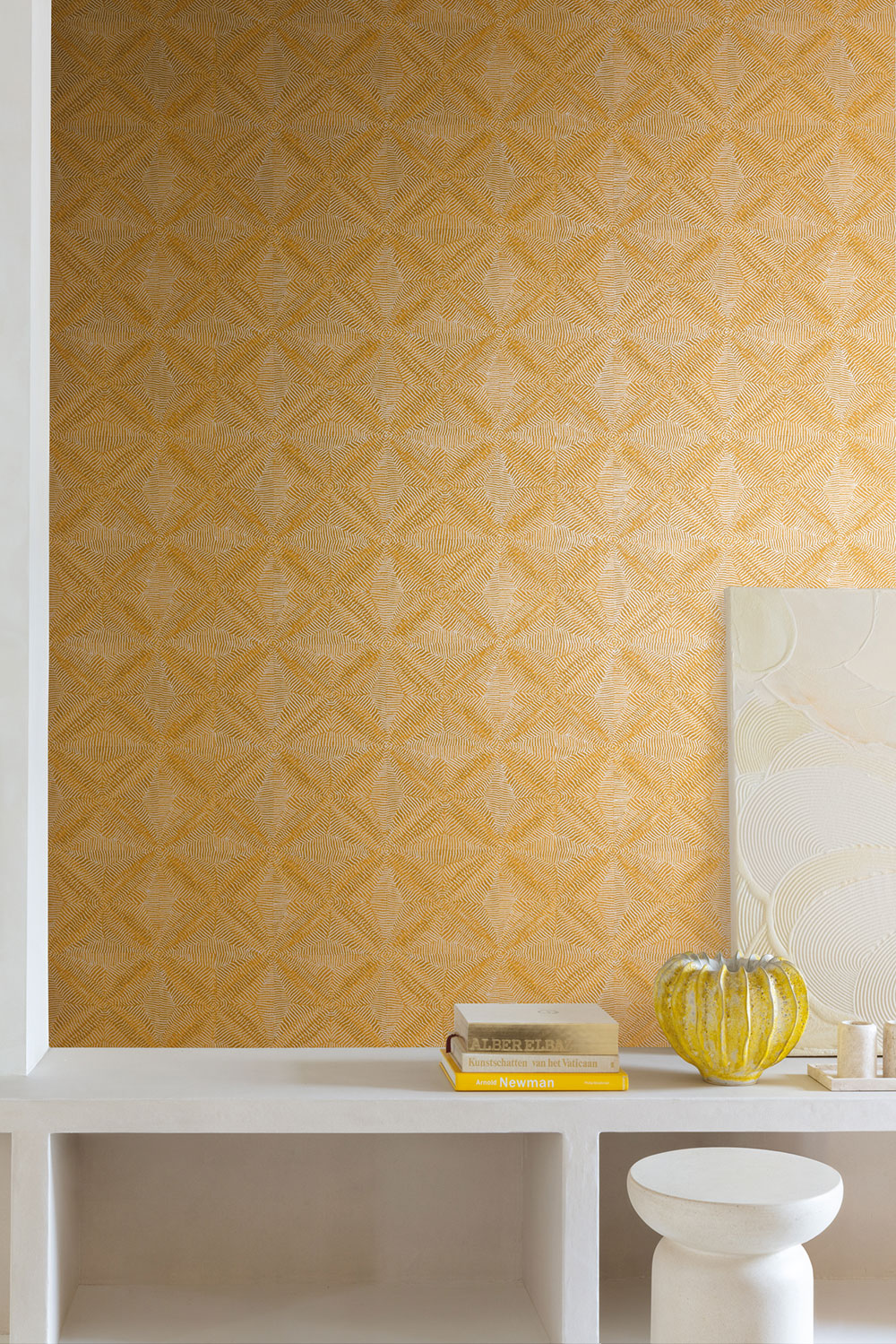 Geometric non-woven wallpaper beige, ethno, AMA103, Amani, Masureel