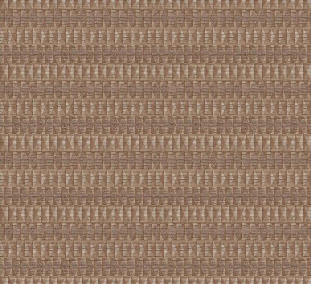 Geometric non-woven wallpaper brown, ethno, AMA203, Amani, Masureel