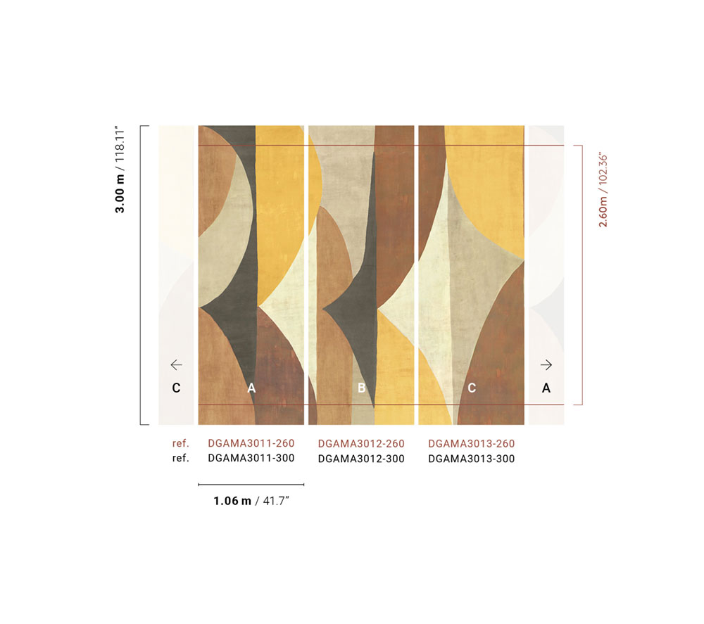 Geometric non-woven wall mural, brown, DGAMA3012-300, Amani, Masureel