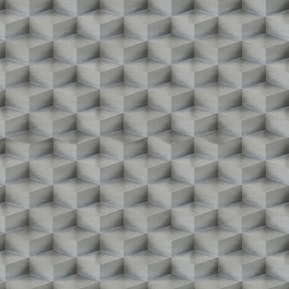 3D geometric non-woven wallpaper, silver, 20018, New Tekko, Emiliana Parati