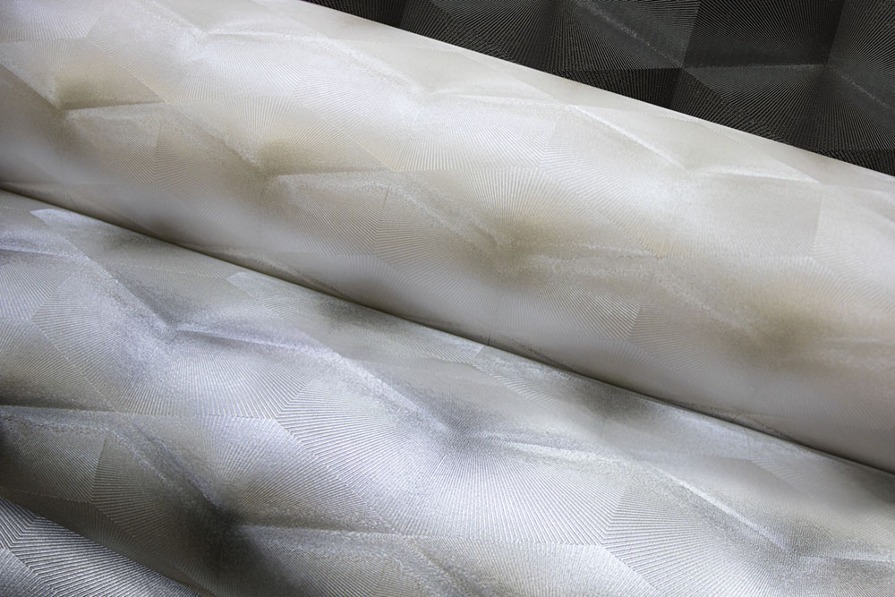 3D geometric non-woven wallpaper, silver, 20018, New Tekko, Emiliana Parati