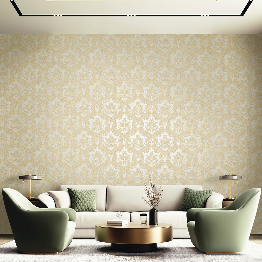 Non-woven wallpaper, cream, baroque pattern, 20029, New Tekko, Emiliana Parati
