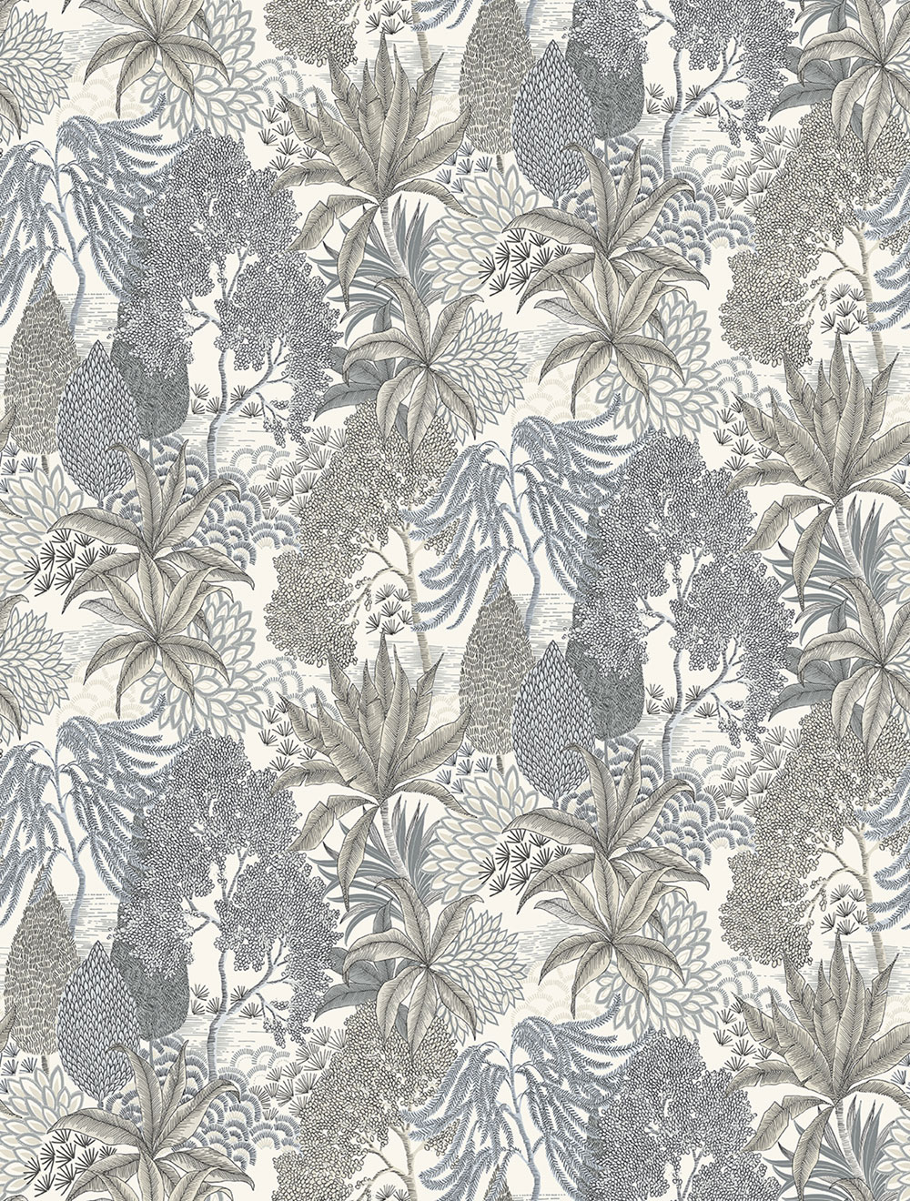 Non-woven wall mural, grey, leaves, FW4003-2, Feature Walls, Decoprint