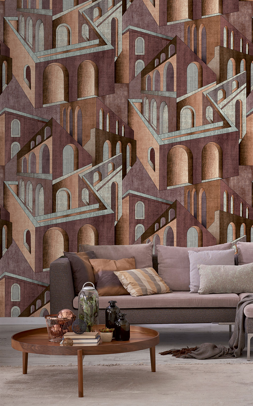Graphic non-woven wall mural, burgundy, FW4013-9, Feature Walls, Decoprint