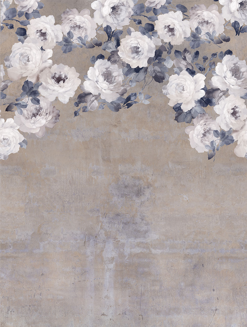 Non-woven wall mural, brown-grey, flowers, FW4023-4, Feature Walls, Decoprint