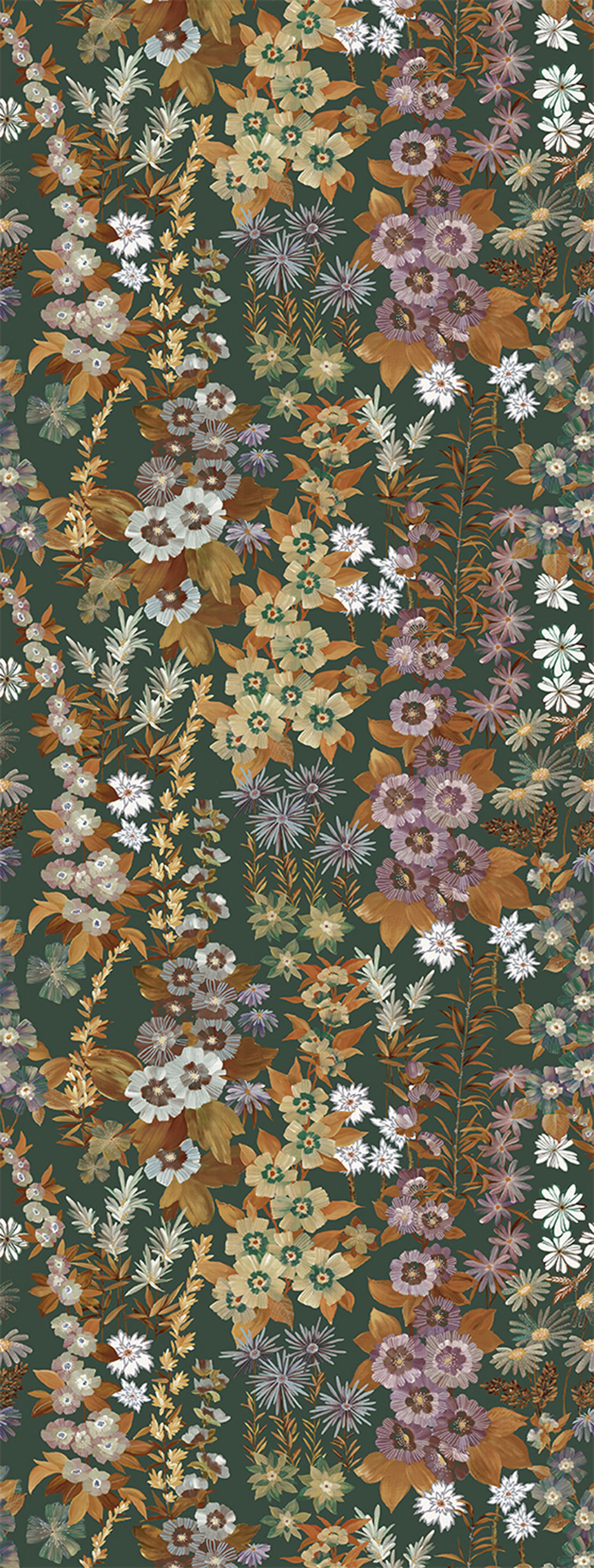 Non-woven wall mural, green, flowers, FW4025-10, Feature Walls, Decoprint